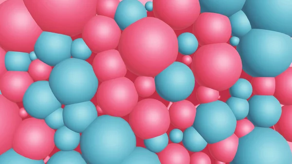 Textura de fondo abstracta con burbujas rosadas y azules. 3D renderizado con objetos simples minimalistas . — Foto de Stock