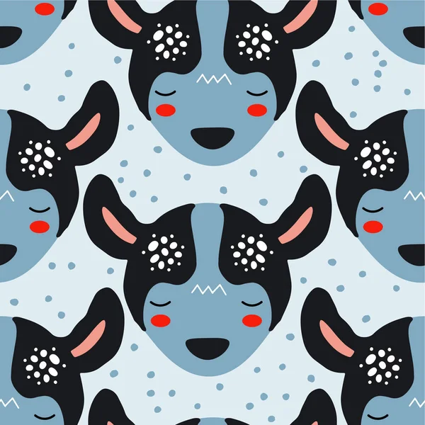 Abstract Baby Pattern Dog Ilustración Dibujos Animados Sin Problemas Con — Archivo Imágenes Vectoriales