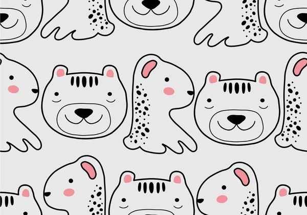 Abstract Baby Pattern Dog Ilustración Dibujos Animados Sin Problemas Con — Vector de stock