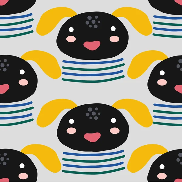 Abstract Baby Pattern Dog Ilustración Dibujos Animados Sin Problemas Con — Vector de stock