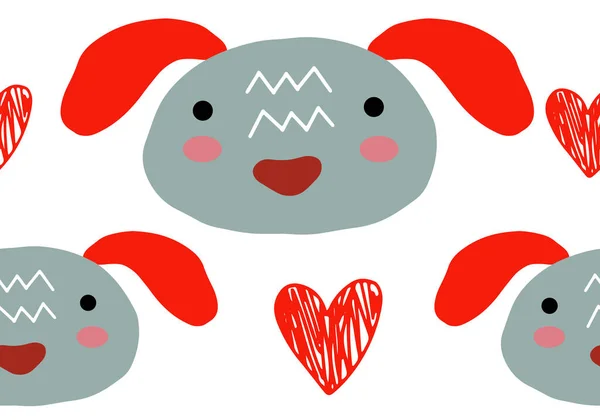 Abstract Baby Pattern Dog Ilustración Dibujos Animados Sin Problemas Con — Archivo Imágenes Vectoriales