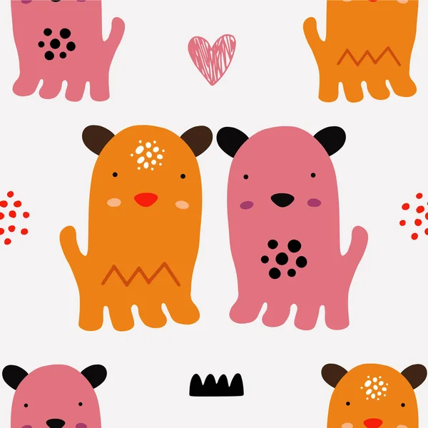 Abstract Baby Pattern Dog Ilustración Dibujos Animados Sin Problemas Con — Vector de stock