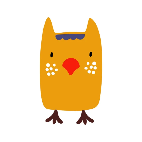 Owl Character Design Cute Cartoon Animal Vector Illustration Abstract Icon — Stock Vector