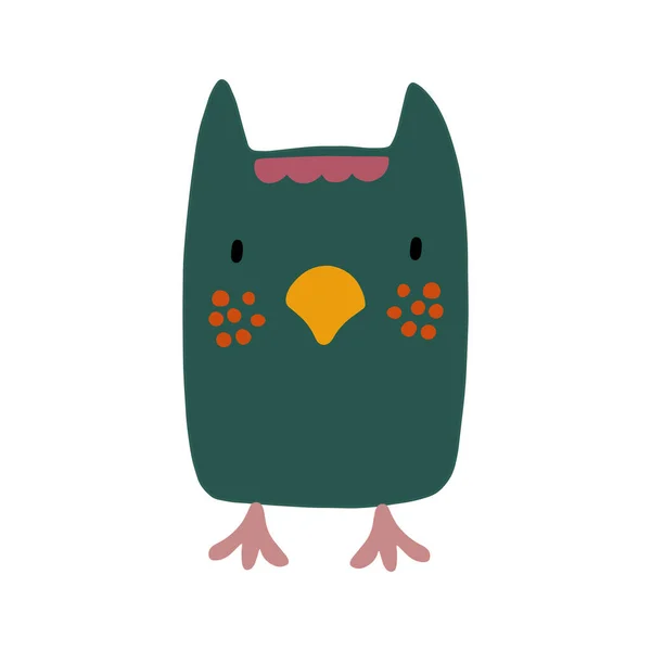 Owl Character Design Cute Cartoon Animal Vector Illustration Abstract Icon — Stock Vector