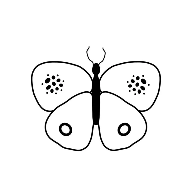 Design Papillon Insecte Mignon Dessin Animé Animal Vecteur Illustration Icône — Image vectorielle