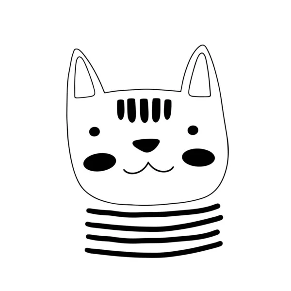猫や子猫のキャラクターデザイン かわいい漫画動物ベクトルイラスト ベビーポスター アートプリント ファッションアパレル ステッカーのアブストラクトアイコン — ストックベクタ