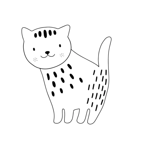 Desenho Personagem Gato Gatinho Desenho Animado Bonito Ilustração Vetor Animal —  Vetores de Stock