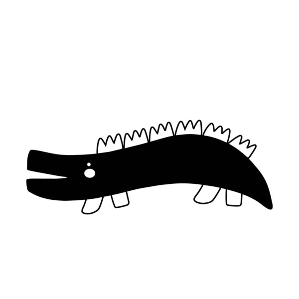 Conception Caractères Crocodile Mignon Dessin Animé Animal Vecteur Illustration Icône — Image vectorielle