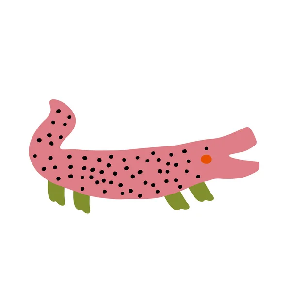 Projekt Postaci Krokodyla Cute Animowany Wektor Zwierząt Ilustracja Abstrakcyjna Ikona — Wektor stockowy