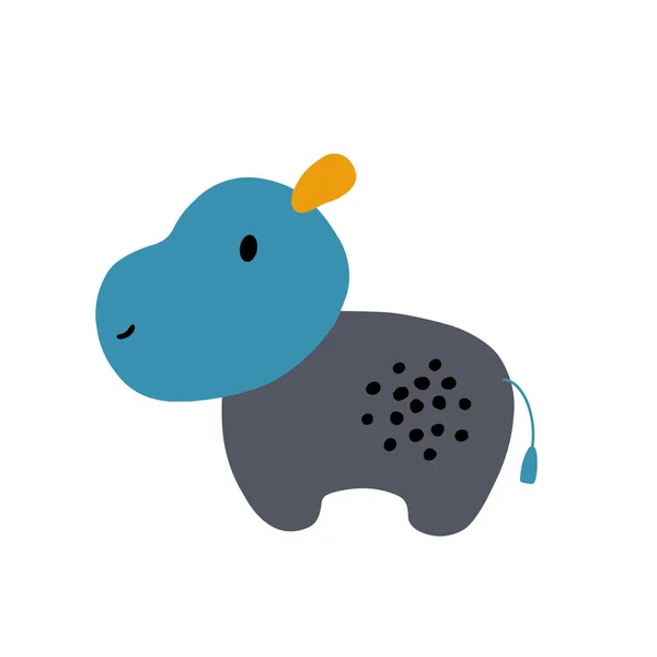 Design Caráter Hipopótamo Desenho Animado Bonito Ilustração Vetor Animal Ícone — Vetor de Stock