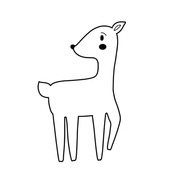 Desenho Personagem Veado Desenho Animado Bonito Ilustração Vetor Animal Ícone — Vetor de Stock