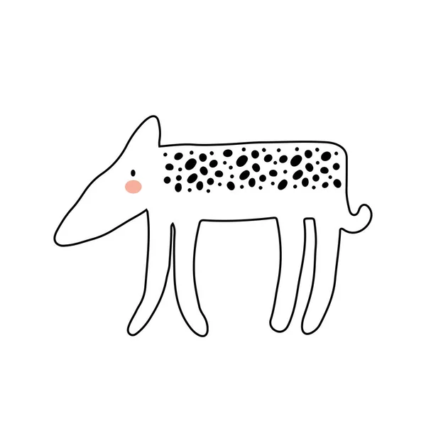 Köpek Karakteri Tasarımı Sevimli Hayvan Vektör Çizimi Bebek Posterleri Sanat — Stok Vektör