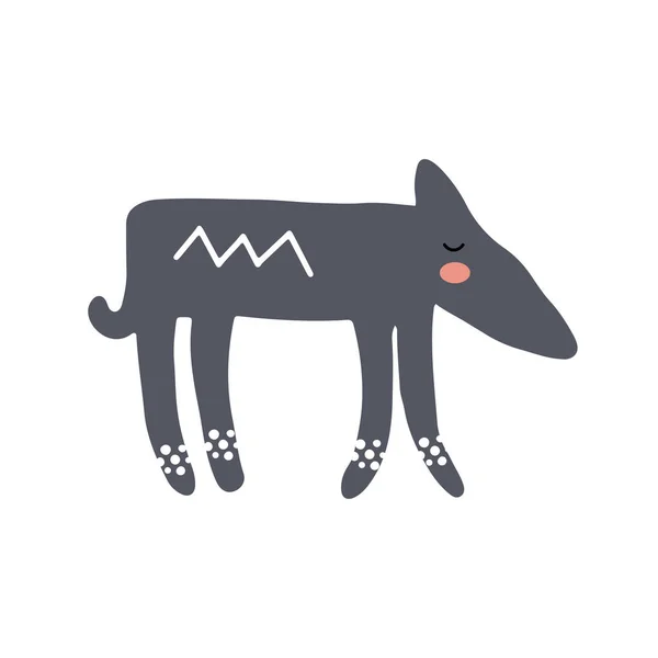 Hond Karakter Ontwerp Leuke Cartoon Dier Vector Illustratie Abstract Icoon — Stockvector