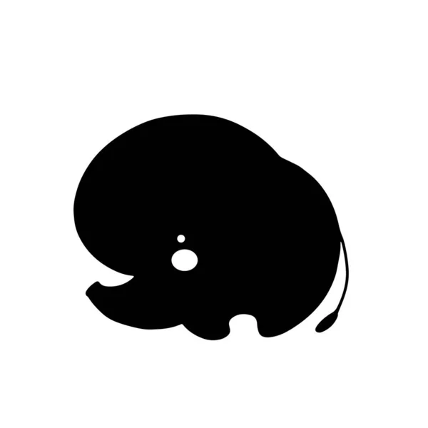 象のキャラクターデザイン かわいい漫画動物ベクトルイラスト ベビーポスター アートプリント ファッションアパレル ステッカーのアブストラクトアイコン — ストックベクタ