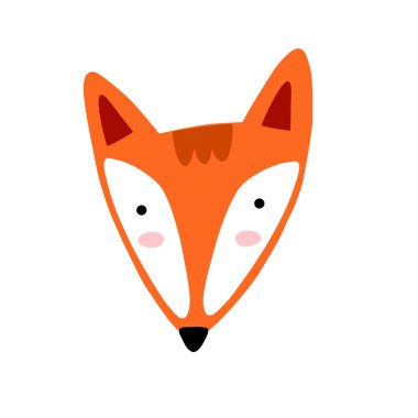 Fox karakteri çizimi. Sevimli hayvan vektör çizimi. Bebek posterleri, sanat eserleri, moda giysileri veya çıkartmaları için soyut simge.