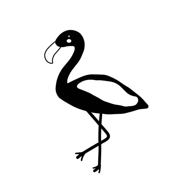 Design Del Personaggio Flamingo Carino Cartone Animato Animale Vettoriale Illustrazione — Vettoriale Stock