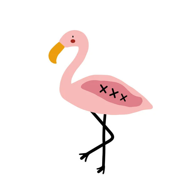 Flamingo Character Design Cute Cartoon Animal Vector Illustration Abstract Icon — Stock Vector