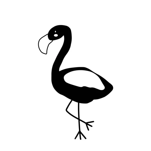 Desain Karakter Flamingo Ilustrasi Vektor Hewan Kartun Yang Lucu Ikon - Stok Vektor
