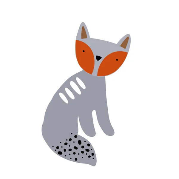 Ilustración Personajes Fox Lindo Dibujo Animado Animal Vector Ilustración Icono — Archivo Imágenes Vectoriales