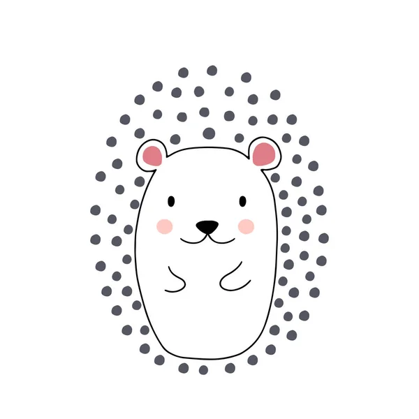 Hedgehog Character Design Cute Cartoon Animal Vector Illustration Abstract Icon — Stock Vector