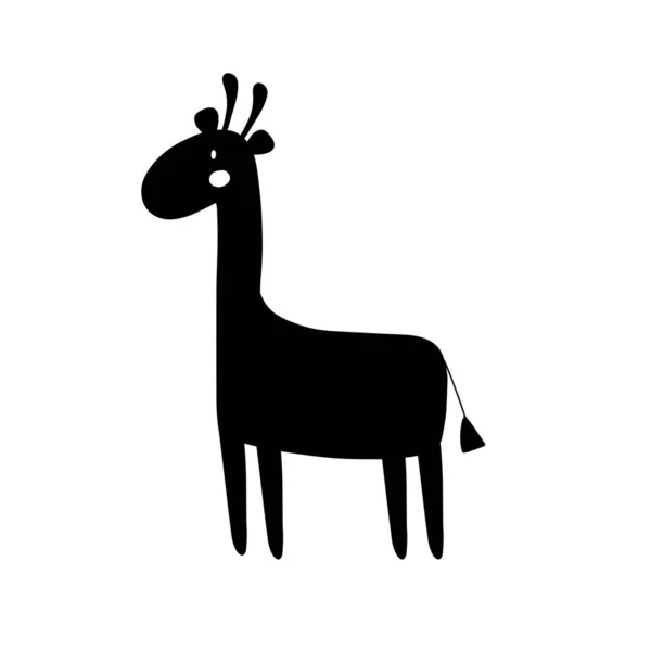 Design Personnage Jiraffe Mignon Dessin Animé Animal Vecteur Illustration Icône — Image vectorielle