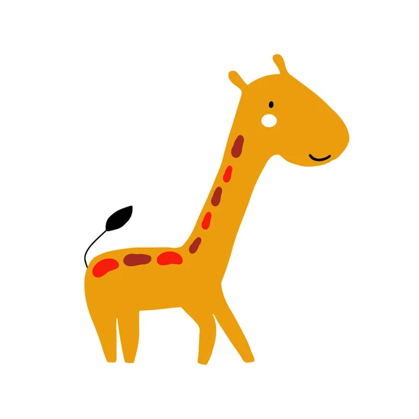 Diseño Carácter Jiraffe Lindo Dibujo Animado Animal Vector Ilustración Icono — Vector de stock