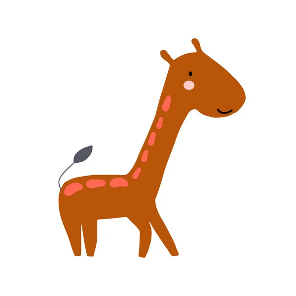 Diseño Carácter Jiraffe Lindo Dibujo Animado Animal Vector Ilustración Icono — Archivo Imágenes Vectoriales