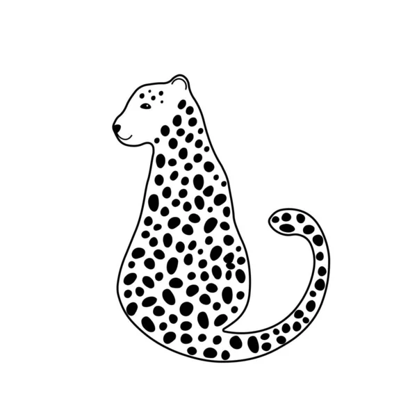 Leoparden Oder Gepardenmuster Nette Zeichentrick Animal Vektor Illustration Abstraktes Symbol — Stockvektor