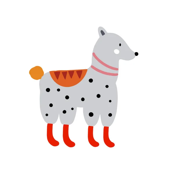 Llama Alpaca Character Design Cute Cartoon Animal Vector Illustration Abstract — Stock Vector