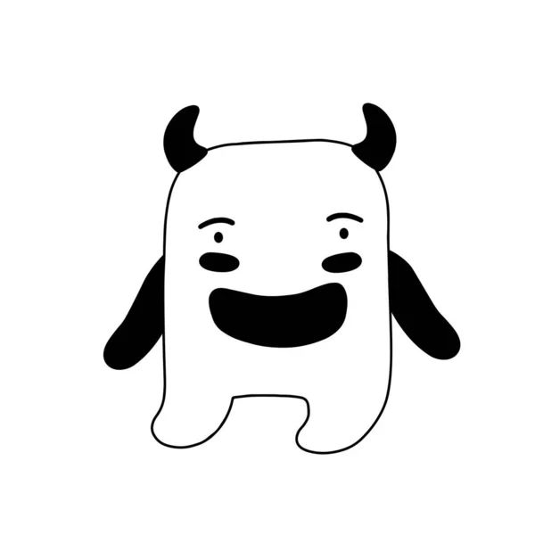 Desenho Personagem Monstro Desenho Animado Bonito Ilustração Vetor Animal Ícone — Vetor de Stock