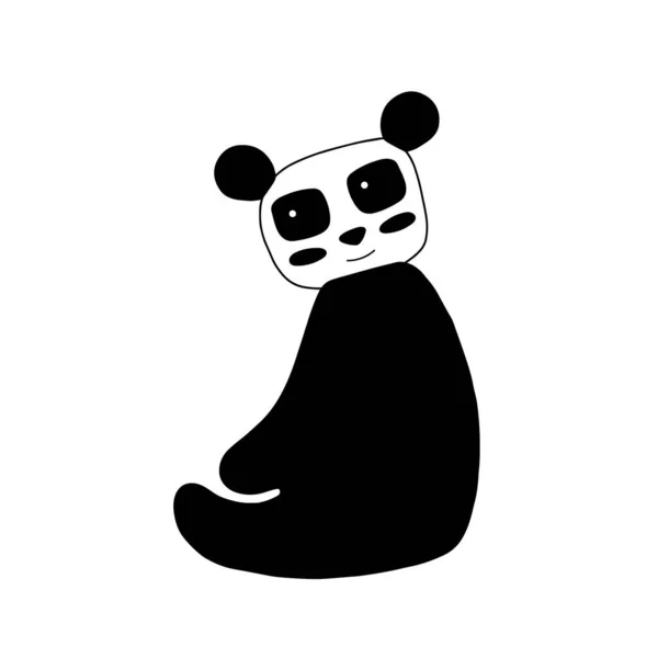 熊猫角色的设计 可爱的卡通动物矢量图解 婴儿海报 艺术印刷品 时尚服装或贴纸的抽象图标 — 图库矢量图片