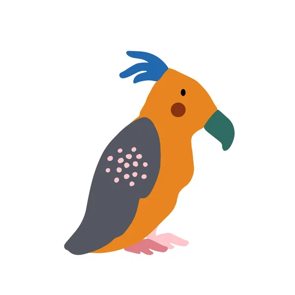 Дизайн Персонажа Попугая Симпатичная Карикатурная Животная Векторная Иллюстрация Абстрактная Икона — стоковый вектор