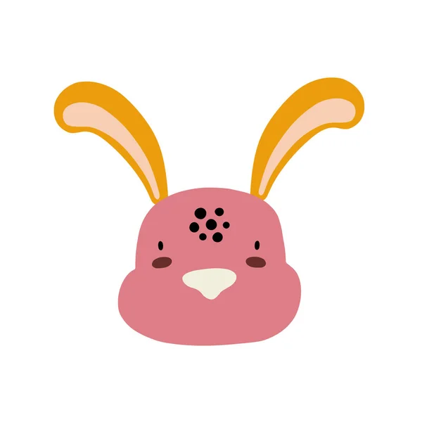 ウサギやウサギのキャラクターデザイン かわいい漫画動物ベクトルイラスト ベビーポスター アートプリント ファッションアパレル ステッカーのアブストラクトアイコン — ストックベクタ