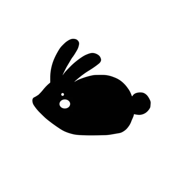 ウサギやウサギのキャラクターデザイン かわいい漫画動物ベクトルイラスト ベビーポスター アートプリント ファッションアパレル ステッカーのアブストラクトアイコン — ストックベクタ