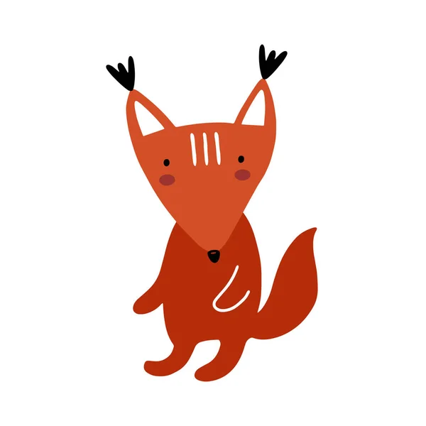 Disegno Del Personaggio Scoiattolo Carino Cartone Animato Animale Vettoriale Illustrazione — Vettoriale Stock