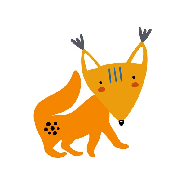 Squirrel Character Design Cute Cartoon Animal Vector Illustration Abstract Icon — Stock Vector