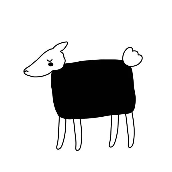 Disegno Del Carattere Delle Pecore Carino Cartone Animato Animale Vettoriale — Vettoriale Stock