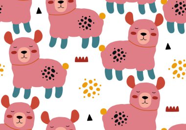 Lama bebek çizgi film modeli. Soyut hayvan arkaplanı