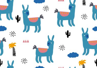 Lama bebek çizgi film modeli. Soyut hayvan arkaplanı