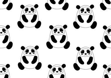 Panda 'da kusursuz desen var. Bebekler için hayvan arka planı