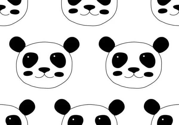 Nahtloses Muster Mit Panda Tierischer Hintergrund Für Babys — Stockvektor