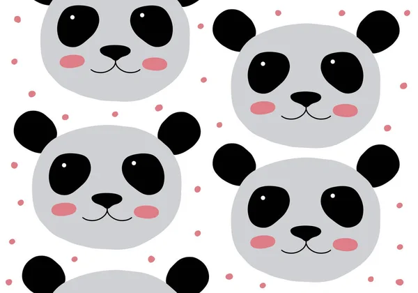 Patrón Sin Costuras Con Panda Fondo Animales Para Bebés — Vector de stock