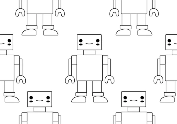 Płynny Wzór Dziecka Robotem Cyfrowym Papierem Przedszkolnym Wzór Wektora — Wektor stockowy