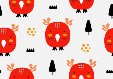 Baykuş bebek kusursuz desen. Soyut çocuk yuvası arkaplanı