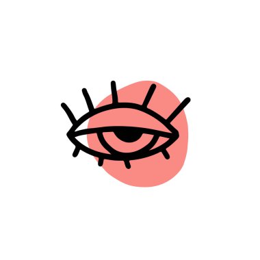 Aralıksız çizgiler, soyut kadın yüzü. Çağdaş kız portresi vektör çizimi