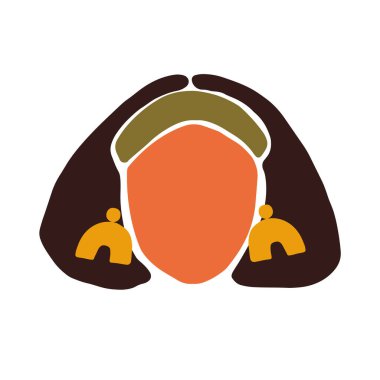 Soyut kadın yüzü. Modern sanat portresi vec tor illüstrasyon