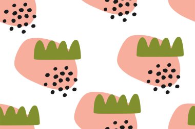 Farklı şekil ve biçimlere sahip soyut bir model. Kusursuz vektör arkaplanı