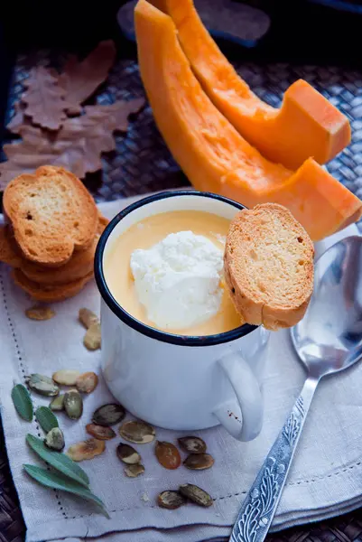 Sopa de calabaza casera — Foto de Stock