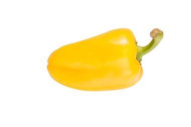 Beyaz arkaplanda sarı dolma biber