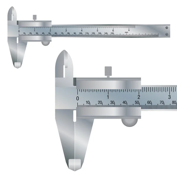 Vernier kumpas. Beyaz arka plan üzerinde izole inşaat aracı. — Stok Vektör